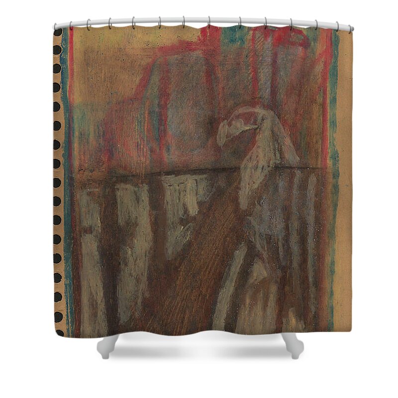 Sketch Shower Curtain featuring the drawing Nb1 P55 by Edgeworth Johnstone