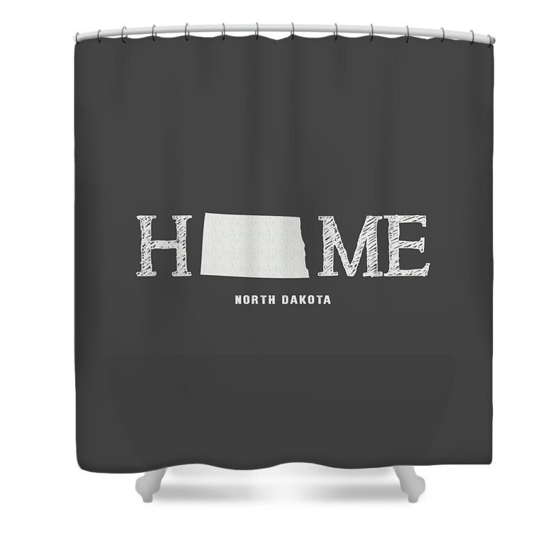North Dakota Shower Curtain featuring the mixed media ND Home by Nancy Ingersoll