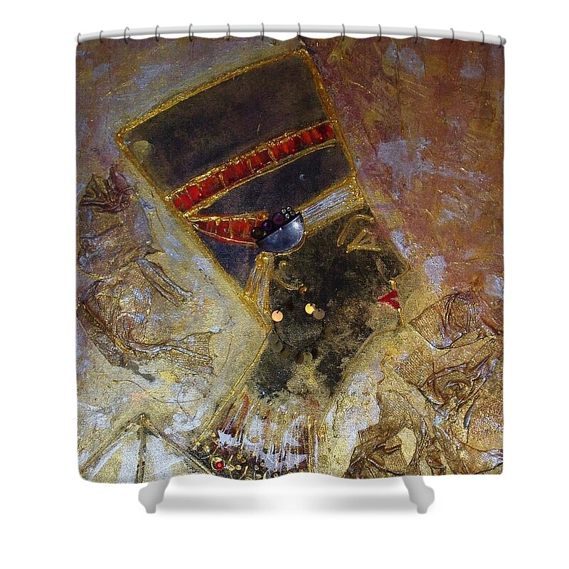  Shower Curtain featuring the painting Nefertiti by Lilliana Didovic