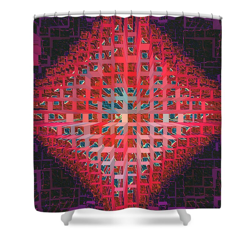 Spatial Shower Curtain featuring the digital art Nemesis 8 by Lynda Lehmann