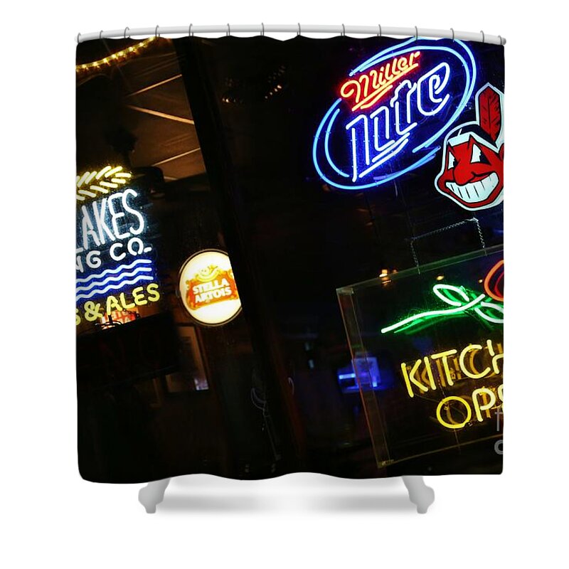 Neon Shower Curtain featuring the photograph Neon Bar Signs by Douglas Sacha