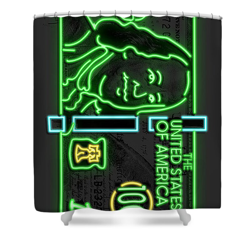 Neon Shower Curtain featuring the digital art Neon Franks by Canvas Cultures