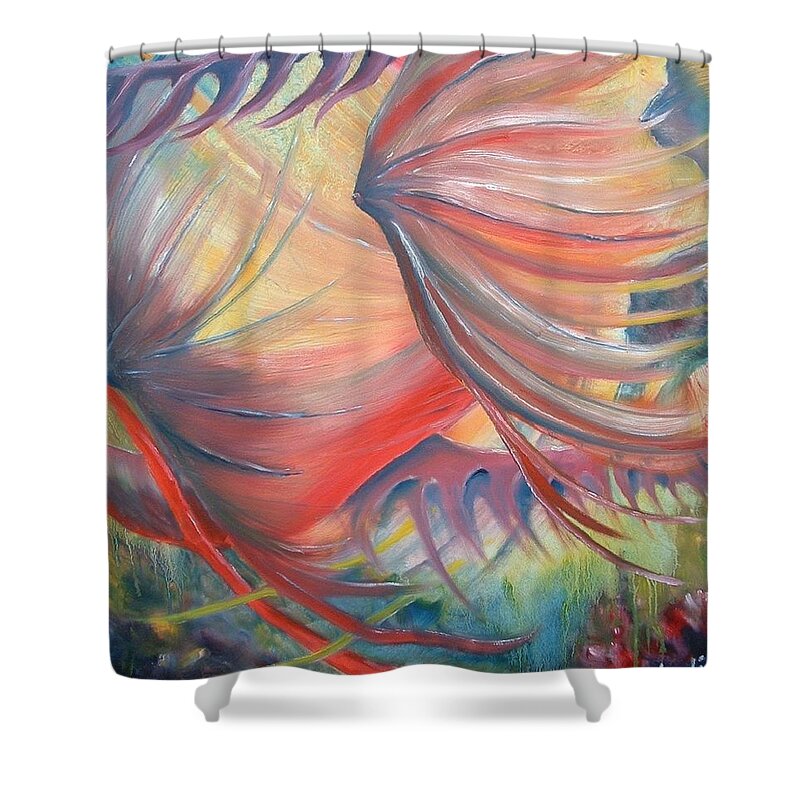 Water Shower Curtain featuring the painting Neptune's View by Renate Wesley
