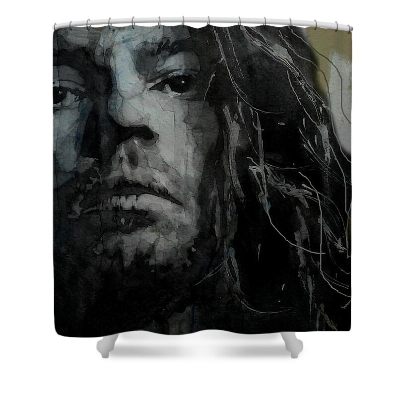 Inxs Shower Curtain featuring the painting Never Tear Us Apart - Michael Hutchence by Paul Lovering