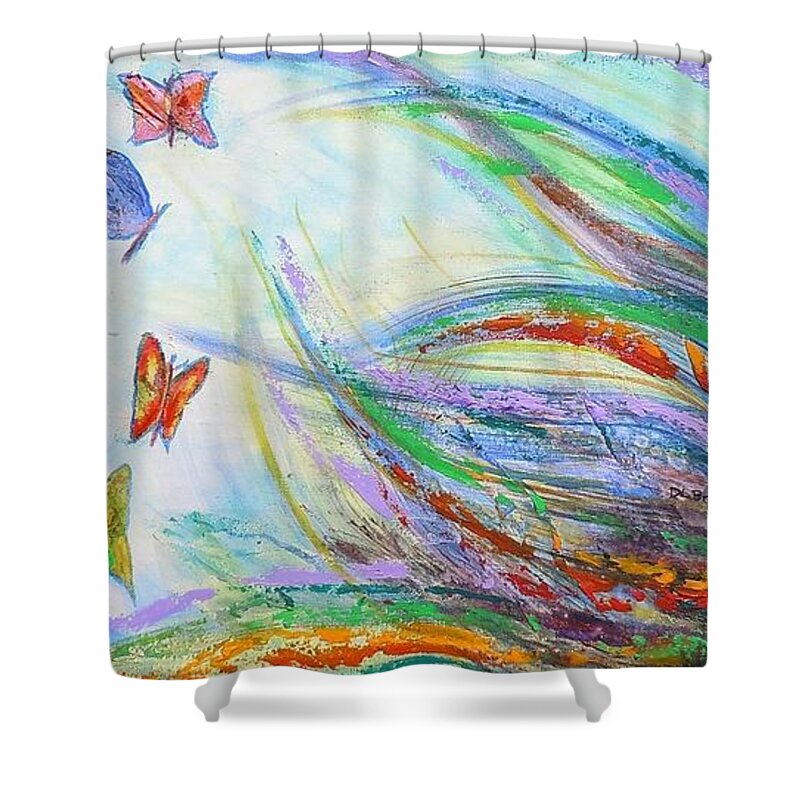  Shower Curtain featuring the painting New Beginnings by Deb Brown Maher