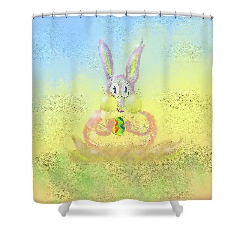 Bunny Shower Curtain featuring the digital art New Beginnings by Lois Bryan