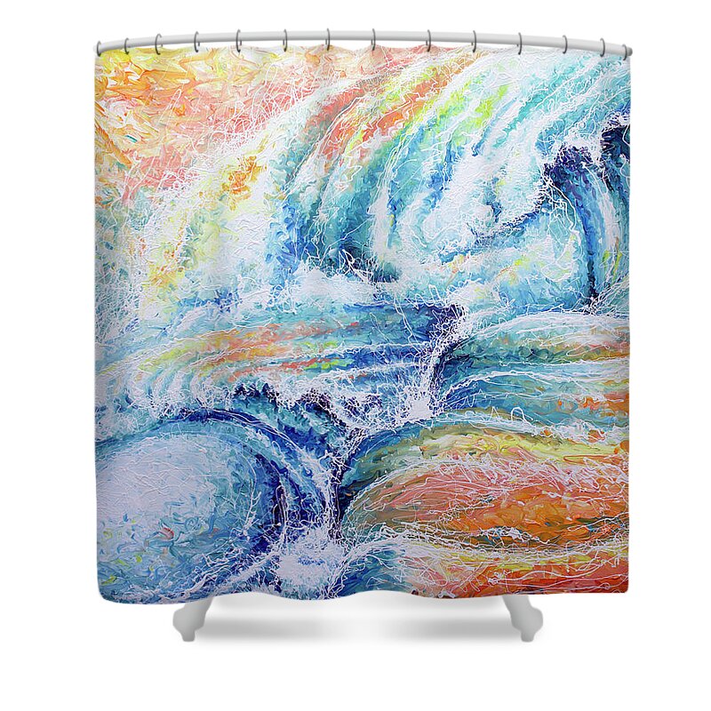 Surf Art Shower Curtain featuring the painting New Born by William Love