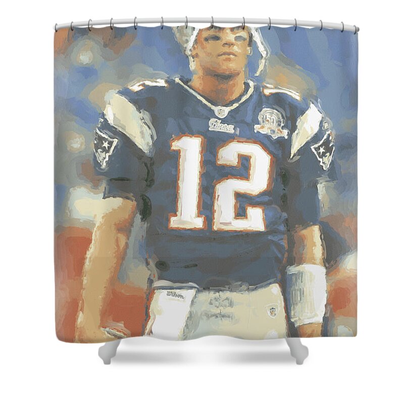 Tom Brady Shower Curtain featuring the photograph New England Patriots Tom Brady by Joe Hamilton