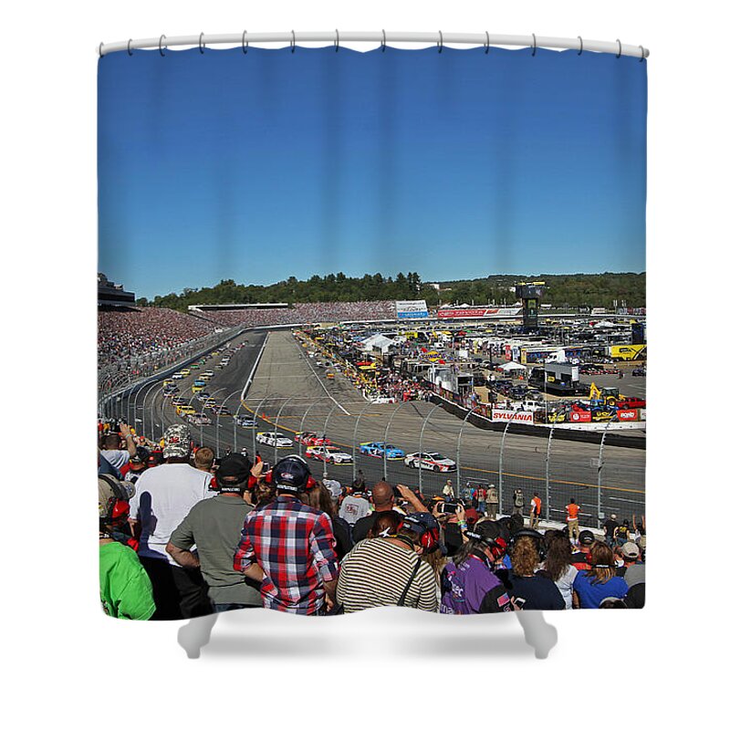 Safety Car Shower Curtain featuring the photograph New Hampshire Motor Speedway Safety Car by Juergen Roth