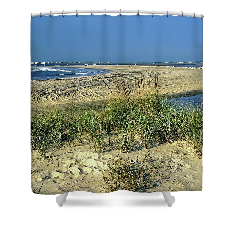 Inlet Shower Curtain featuring the photograph New Jersey Inlet by Sally Weigand