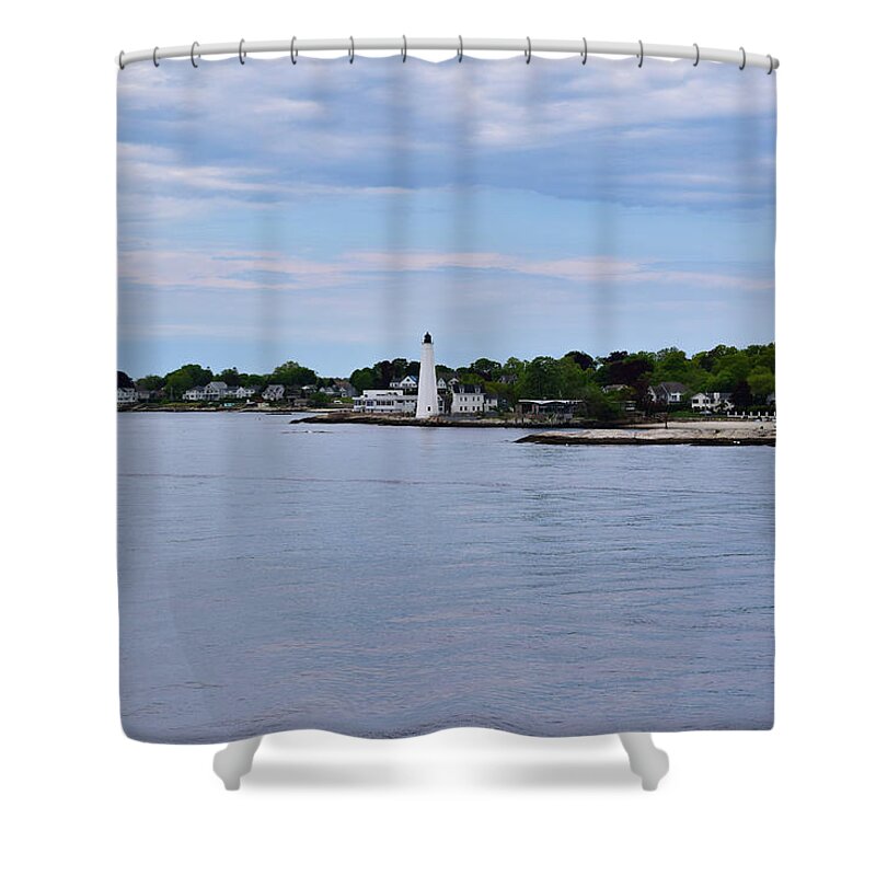 Lighthouse Shower Curtain featuring the photograph New London Harbor Lighthouse by Nicole Lloyd