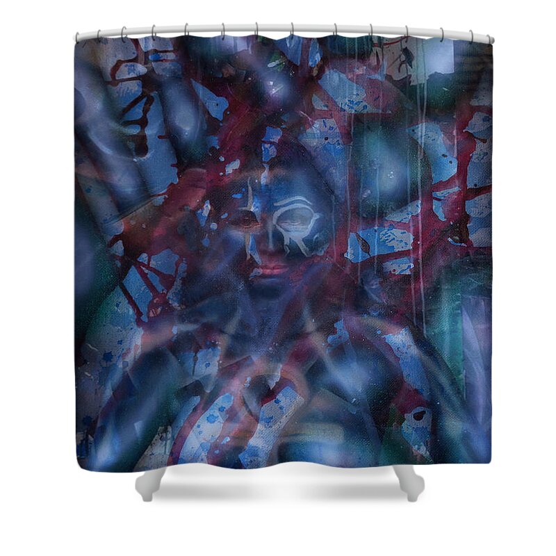 Abstract Shower Curtain featuring the painting New Metamorphosis by Leigh Odom