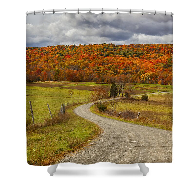 Autumn Shower Curtain featuring the photograph New Paltz Hudson Valley NY by Susan Candelario