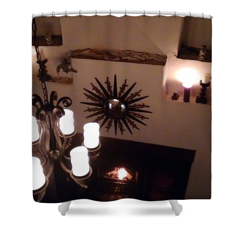 Candles Shower Curtain featuring the photograph A Country Cottage by Linda Doherty