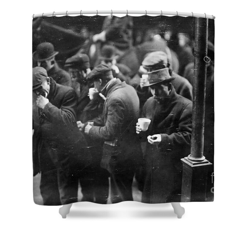 1915 Shower Curtain featuring the photograph New York: Bread Line, 1915 by Granger