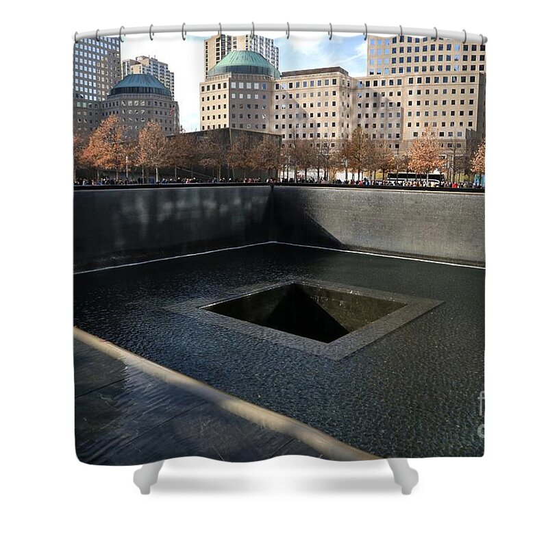 Destination Shower Curtain featuring the photograph New York City National September 11 Memorial by Douglas Sacha