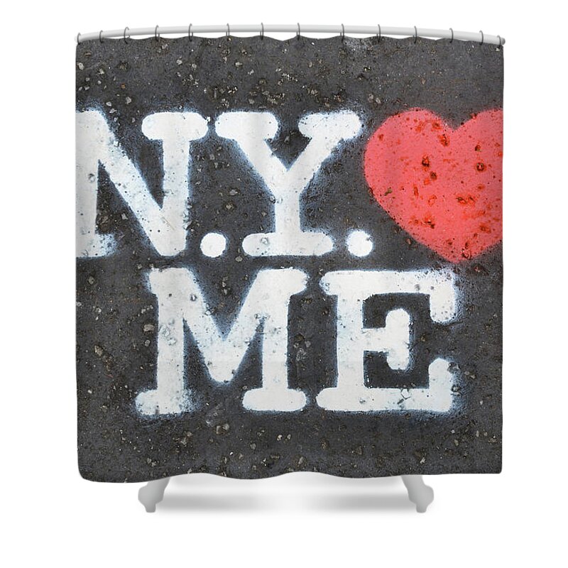 New York Shower Curtain featuring the photograph New York loves me stencil by Dutourdumonde Photography