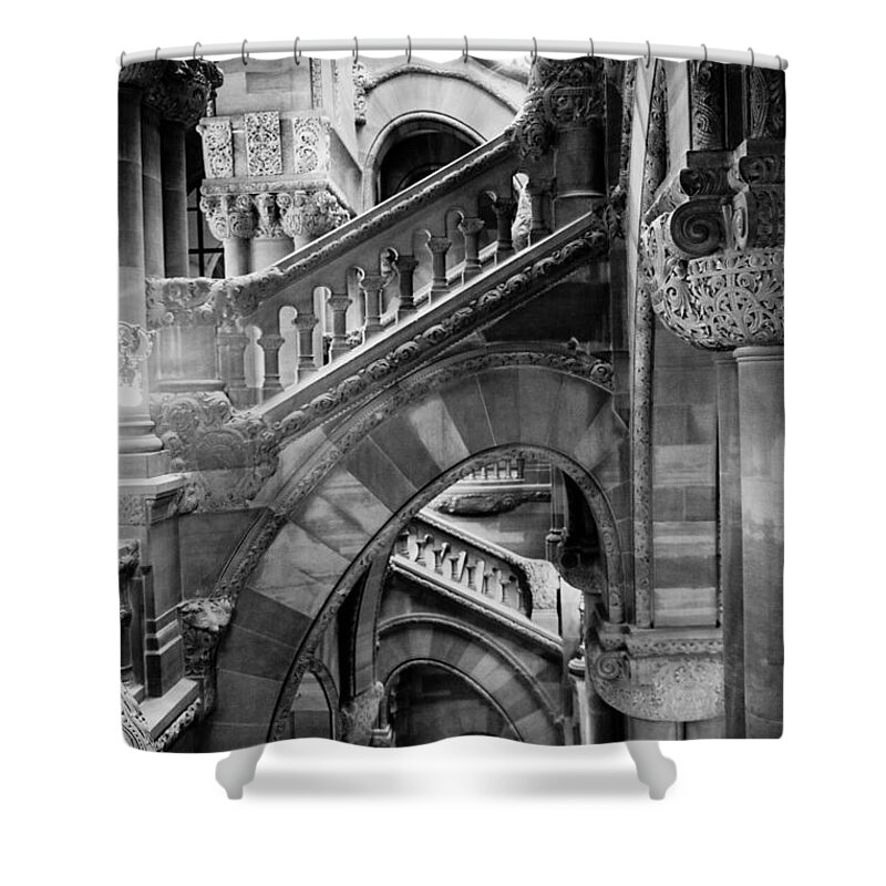 New Shower Curtain featuring the photograph New York State House Staircase by Thomas Marchessault