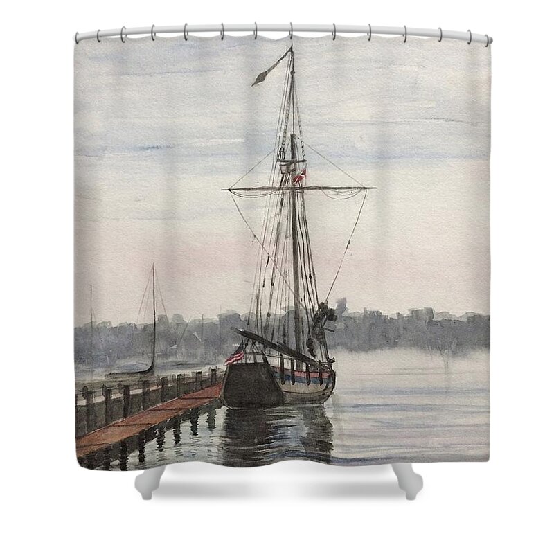  Shower Curtain featuring the painting Newport, Rhode Island by Rosemary Kavanagh