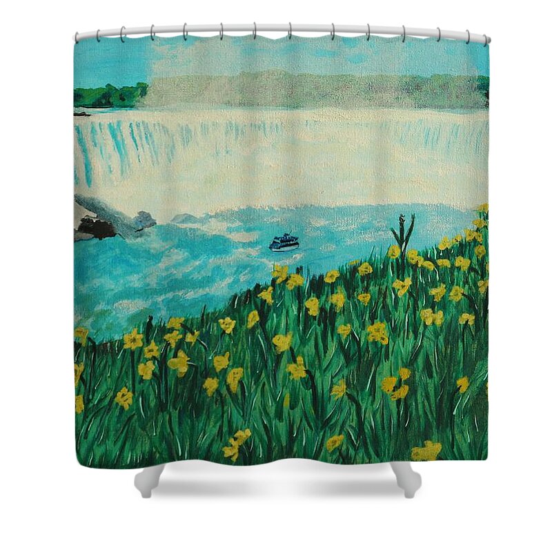 Niagara Falls Shower Curtain featuring the painting Niagara Falls by David Bigelow