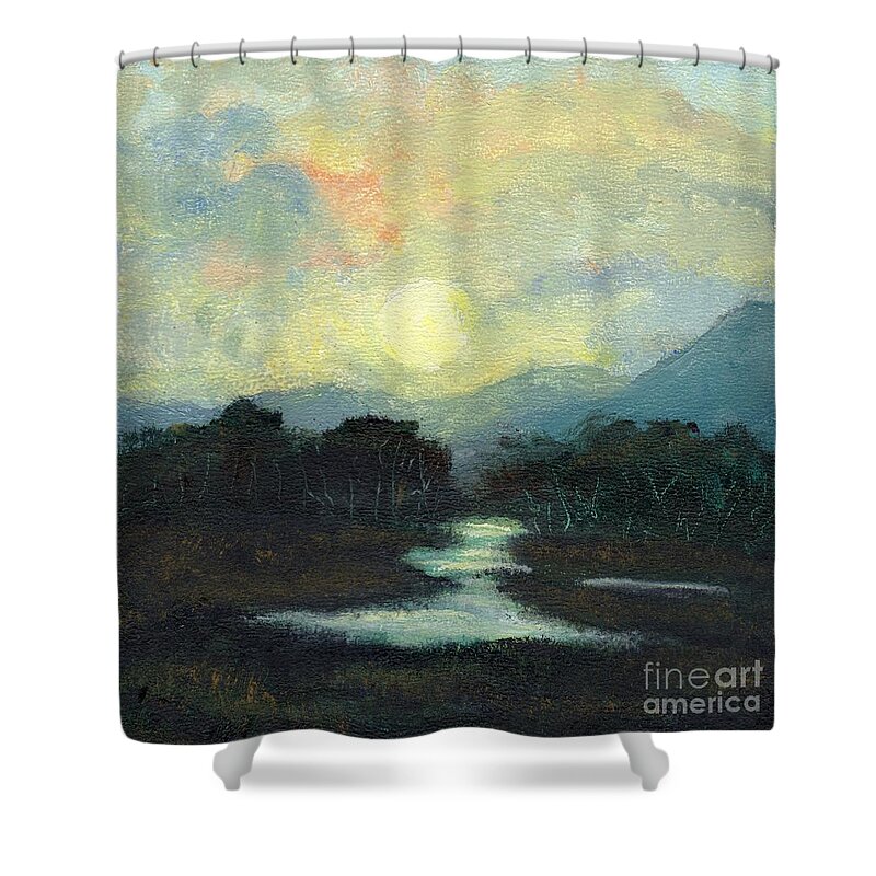 South America Shower Curtain featuring the painting Nicaragua Jungle Moon by Randy Sprout