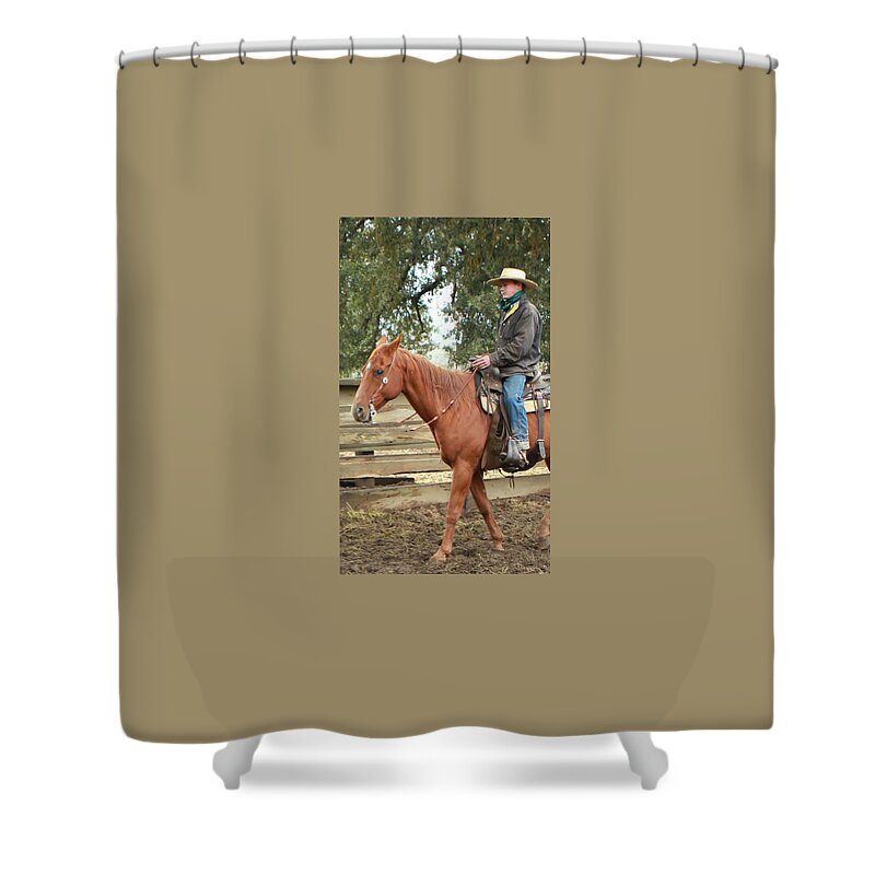 Nick Shower Curtain featuring the photograph Nick and Fred by Diane Bohna