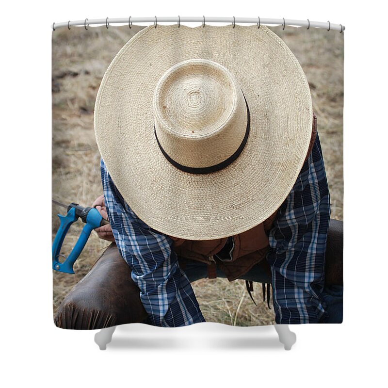 Nick Shower Curtain featuring the photograph Nick's Hat Style by Diane Bohna