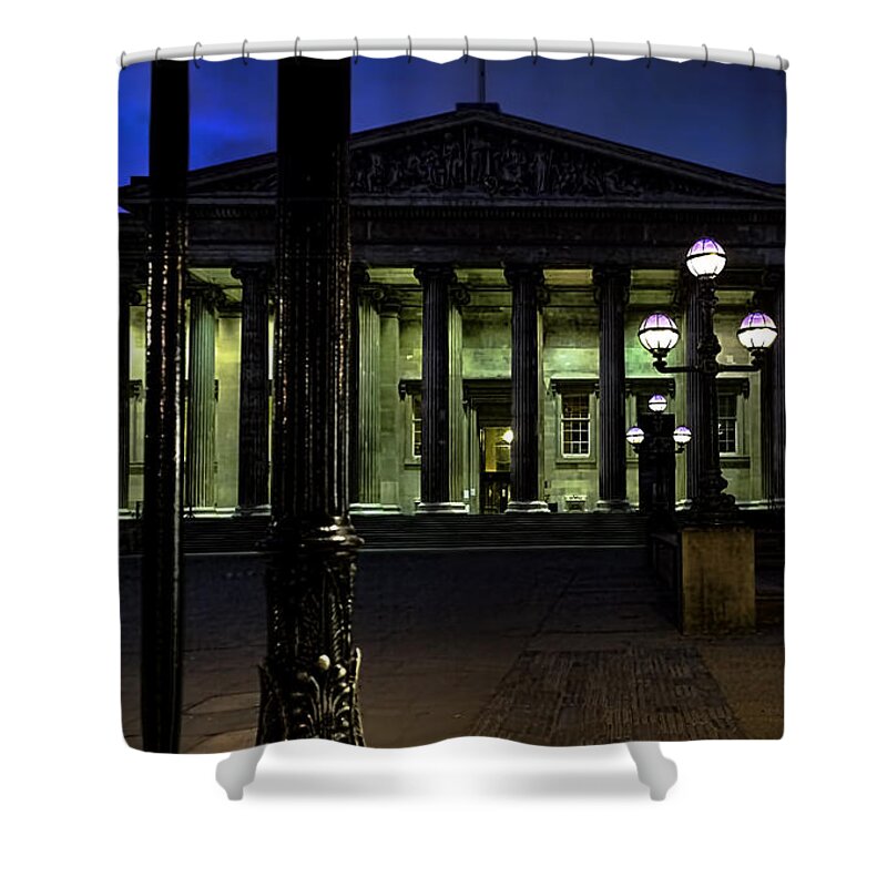 British Museum Shower Curtain featuring the photograph Night at the Museum by Jasna Buncic