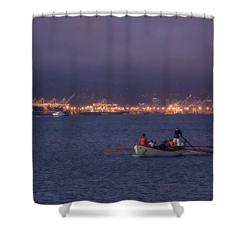 Boating Shower Curtain featuring the photograph Night Boating on San Francisco Bay by Derek Dean