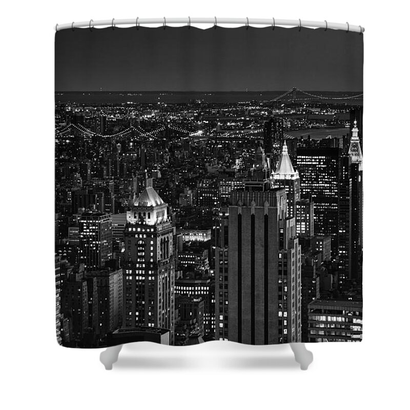 Manhattan Shower Curtain featuring the photograph Night in Manhattan by Patricia Montgomery