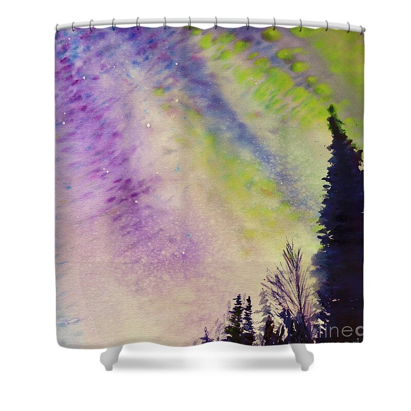 Sky Shower Curtain featuring the painting Night Sky by Allison Ashton