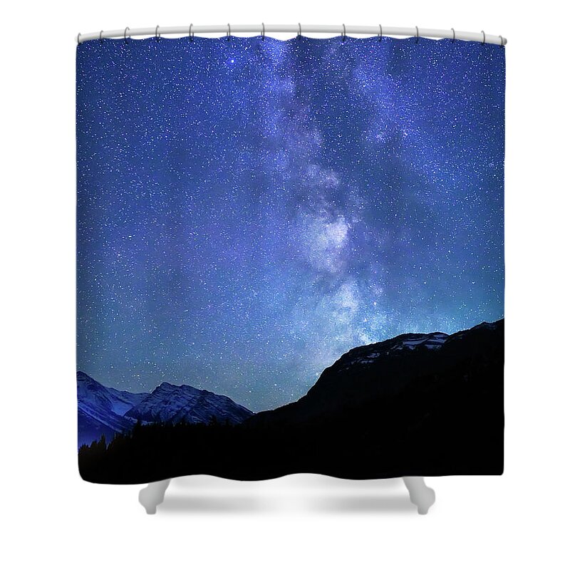 Milky Way Shower Curtain featuring the photograph Night Sky in David Thomson Country by Dan Jurak