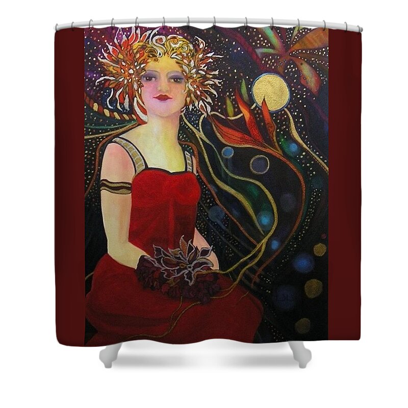 Fairies Shower Curtain featuring the painting Night Sprite by Carolyn LeGrand