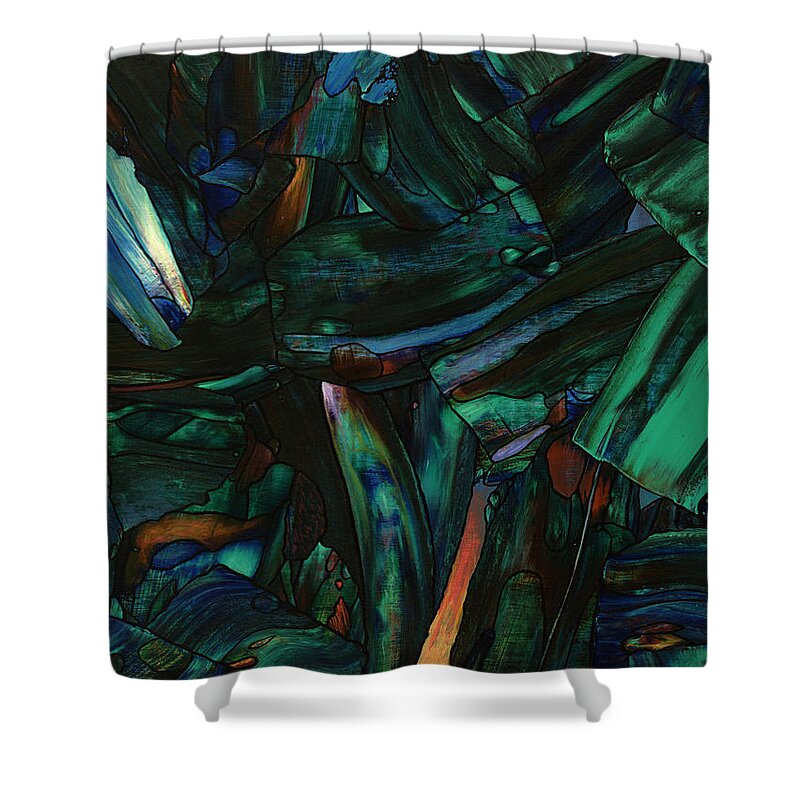 Abstract Shower Curtain featuring the painting Nightfall by James W Johnson
