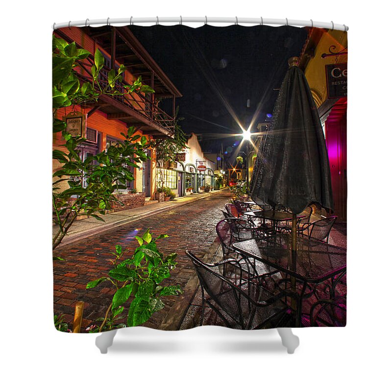 St Augustine Shower Curtain featuring the photograph Nights In Oldtown by Robert Och