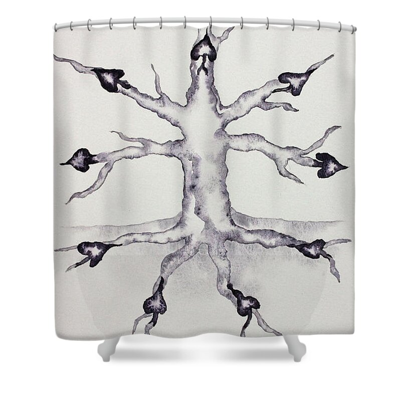Nine Of Spades Shower Curtain featuring the painting Nine of Spades by Srishti Wilhelm
