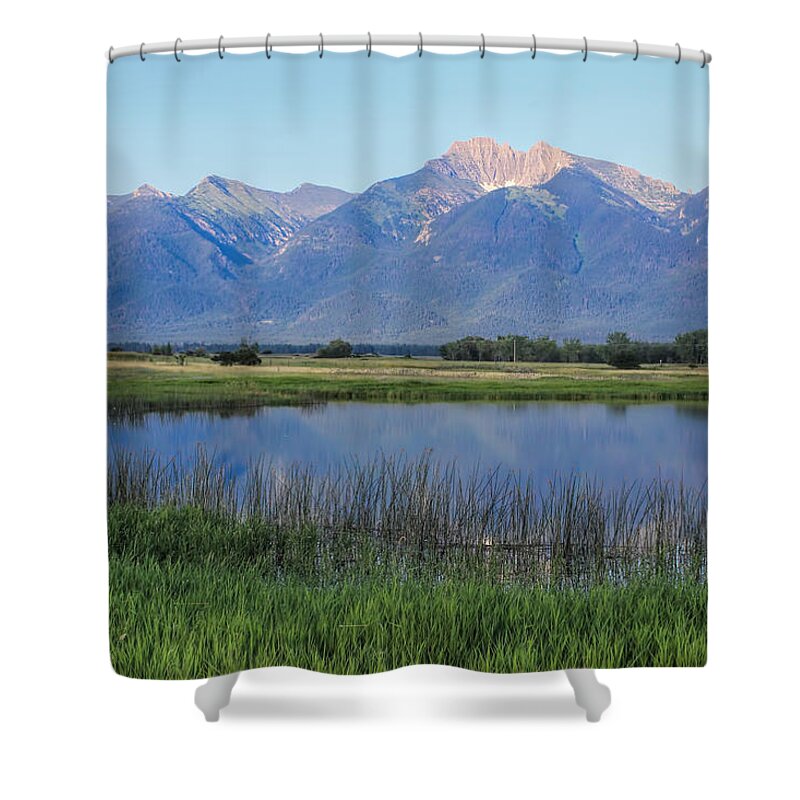 Montana Shower Curtain featuring the photograph Ninepipes National Wildlife Refuge by Cathy Anderson