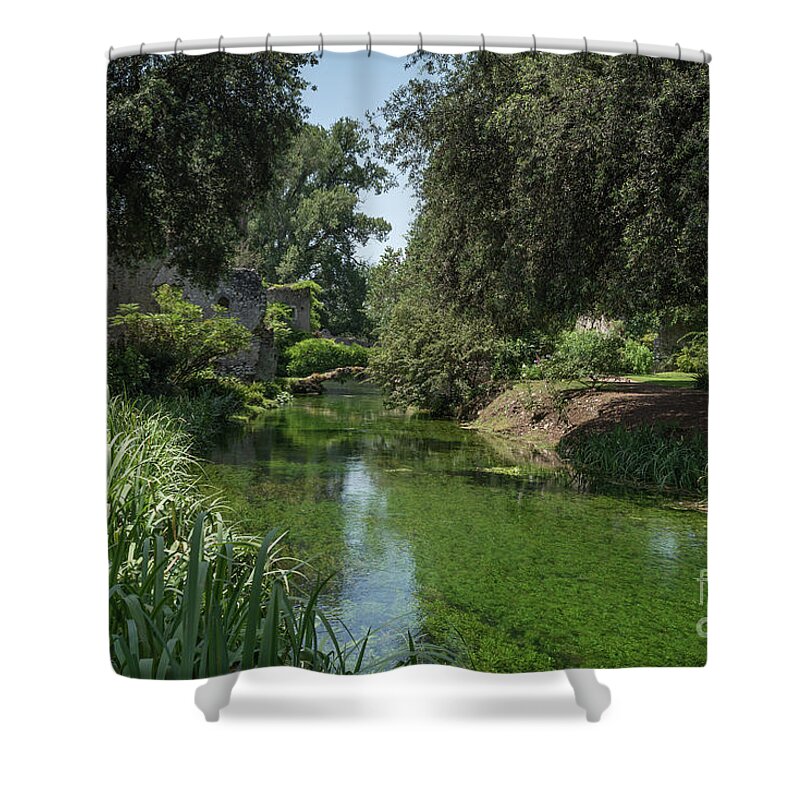 Ninfa Shower Curtain featuring the photograph Ninfa Garden, Rome Italy 6 by Perry Rodriguez