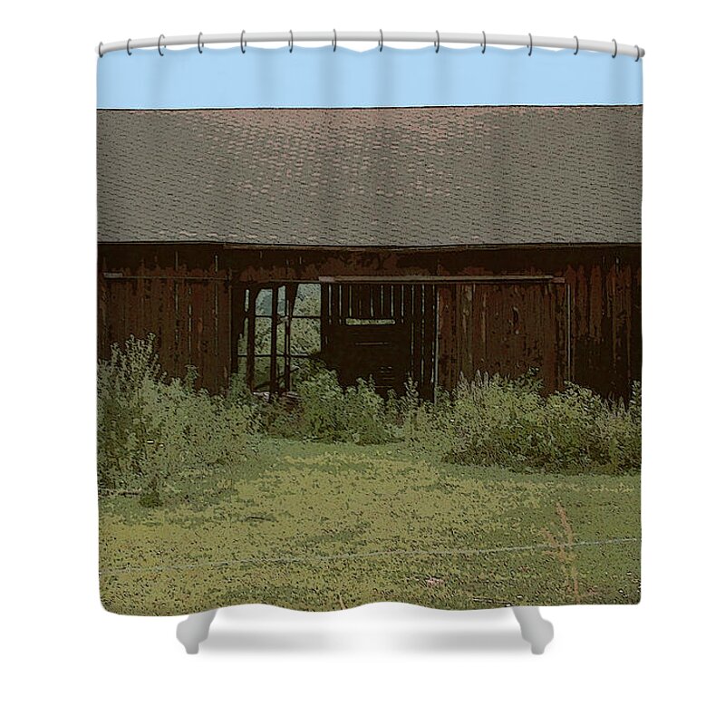 Old Barn Shower Curtain featuring the photograph No More Cows by James Rentz