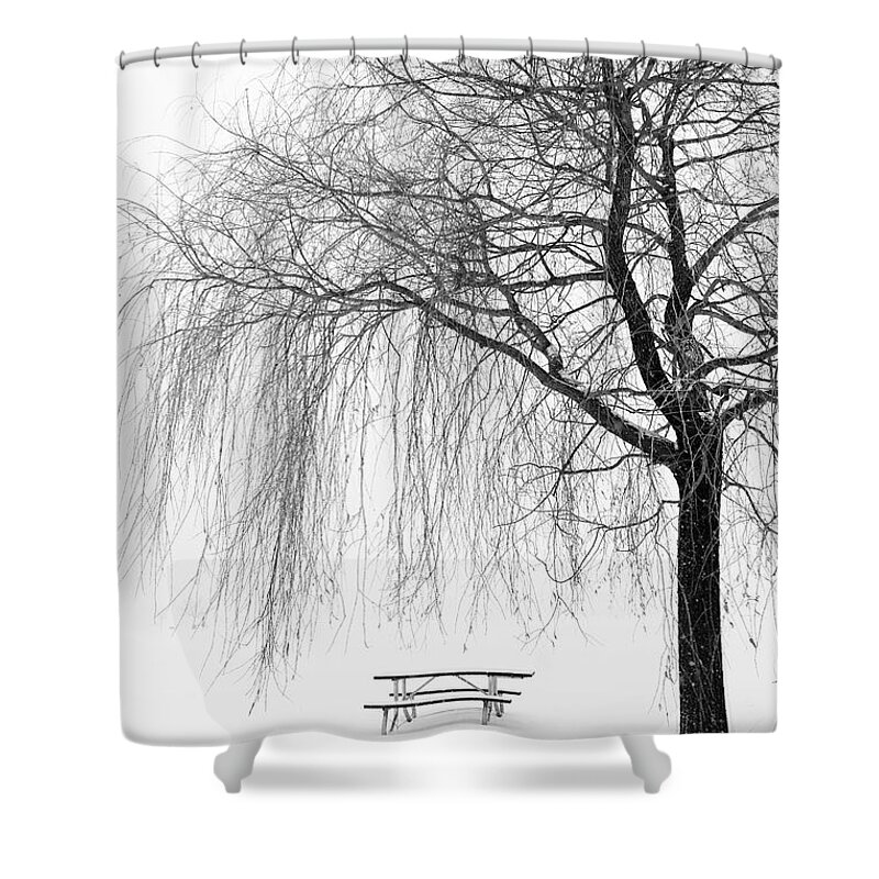 Winter Shower Curtain featuring the photograph No One Around by Celso Bressan