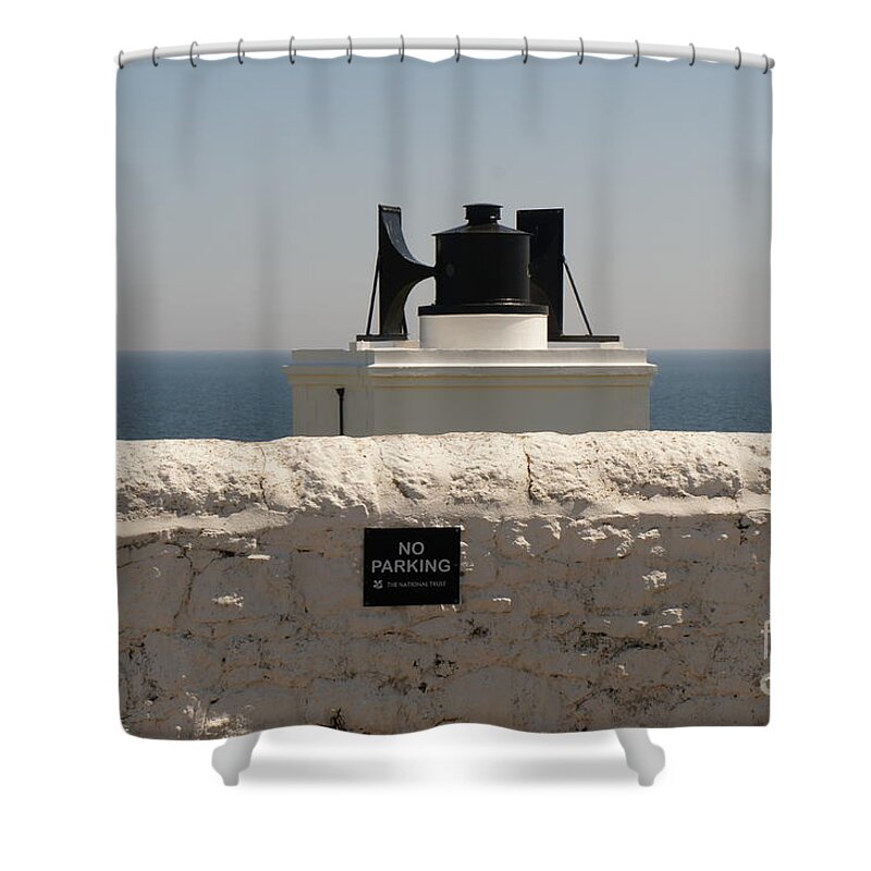 Foghorn Shower Curtain featuring the photograph No Parking. by Elena Perelman