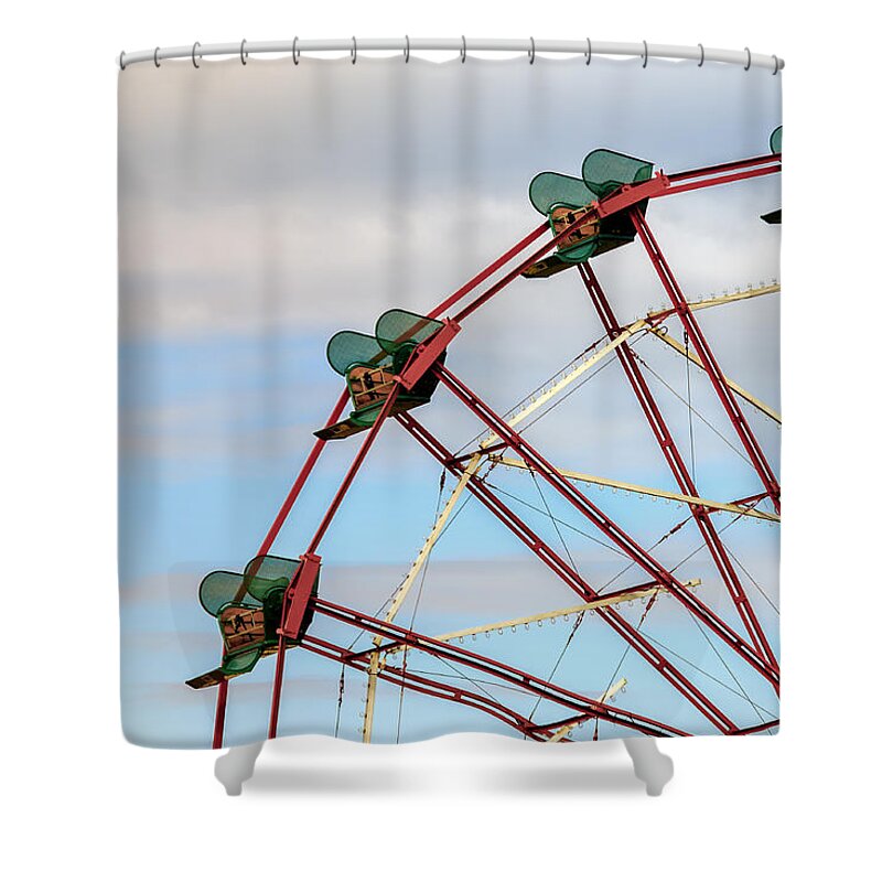 Ferris Wheel Shower Curtain featuring the photograph No Riders by James Barber
