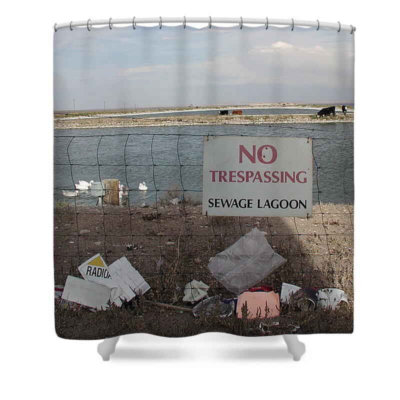 No Trespassing Shower Curtain featuring the photograph No Trespassing by DArcy Evans