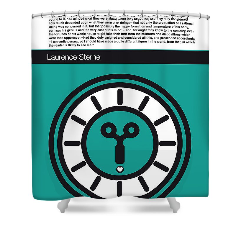 Laurence Shower Curtain featuring the digital art No019-MY-Tristram Shandy -Book-Icon-poster by Chungkong Art