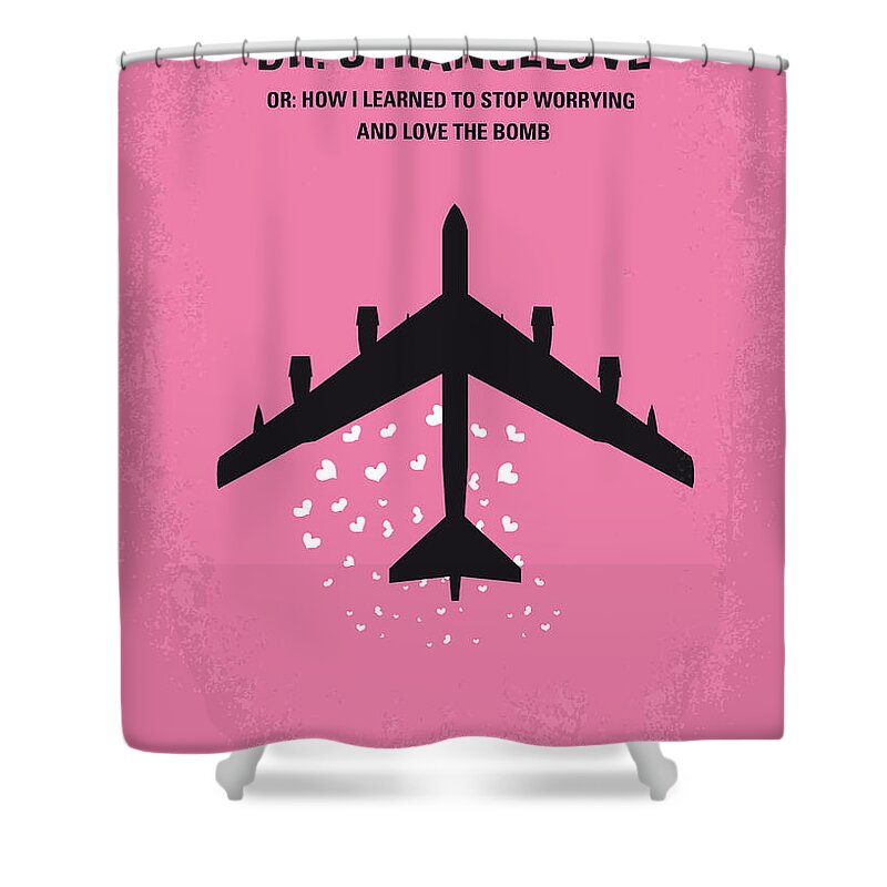 Dr Strangelove Shower Curtain featuring the digital art No025 My Dr Strangelove minimal movie poster by Chungkong Art