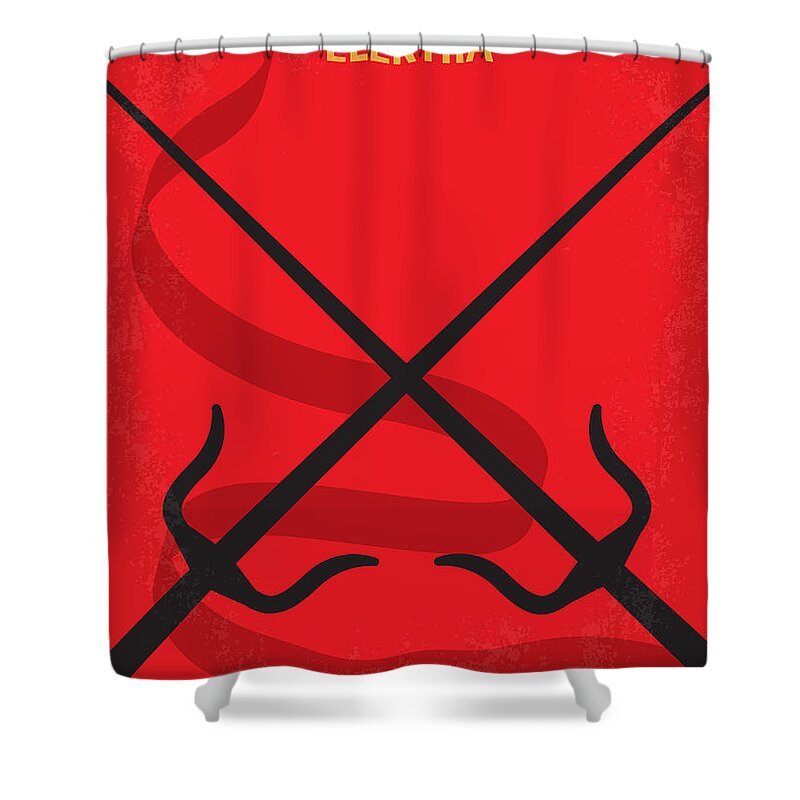 Elektra Shower Curtain featuring the digital art No060 My ELECTRA minimal movie poster by Chungkong Art