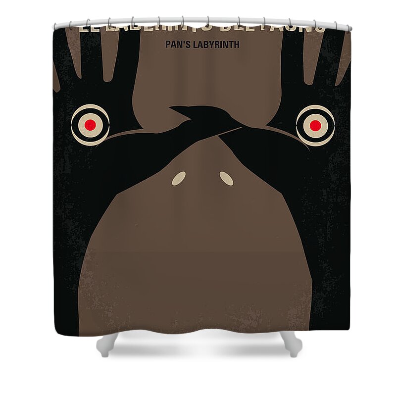 Pans Shower Curtain featuring the digital art No061 My Pans Labyrinth minimal movie poster by Chungkong Art