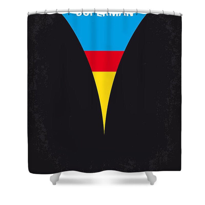 Superman Shower Curtain featuring the digital art No086 My Superman minimal movie poster by Chungkong Art