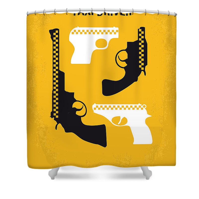 Taxi Driver Shower Curtain featuring the digital art No087 My Taxi Driver minimal movie poster by Chungkong Art