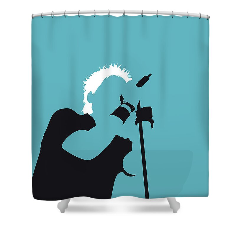 The Shower Curtain featuring the digital art No095 MY The Offspring Minimal Music poster by Chungkong Art